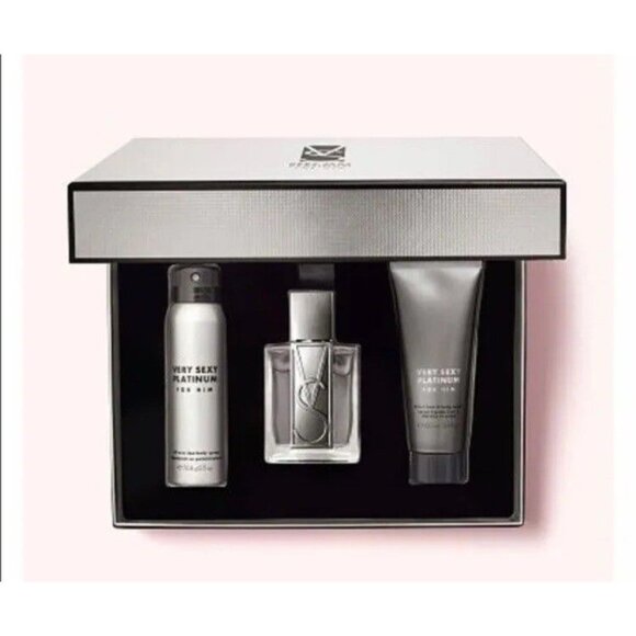 Victorias Secret Mens Discontinued Very Sexy Platinum 3Piece Giftset New In Box - Picture 1 of 2